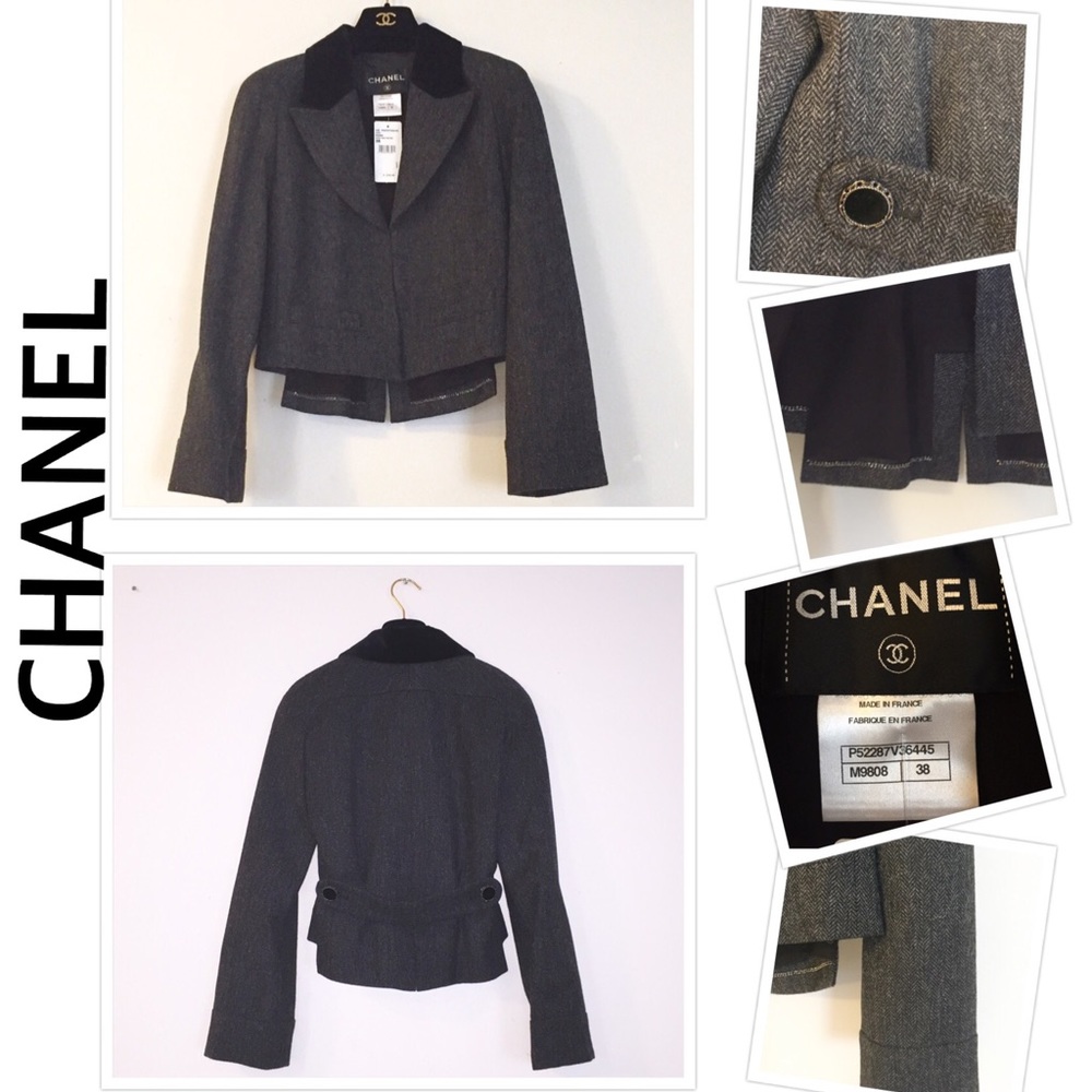 CHANEL Cropped Gray Jacket FR38 / US6 - Picture 3 of 16